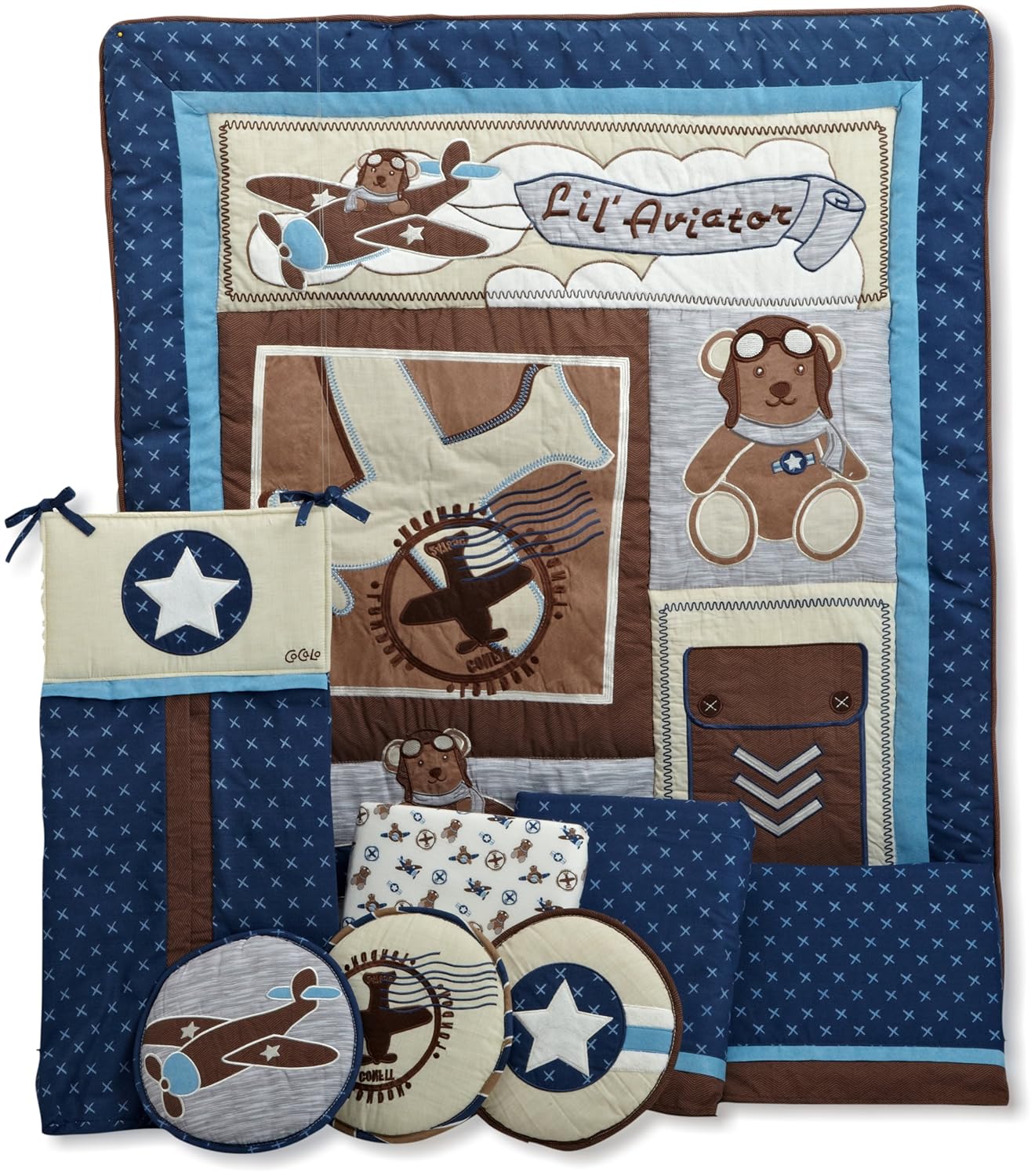 aviator crib bedding set