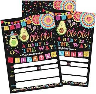 Fiesta Baby Shower Invitation, Taco Baby Shower, Taco Bout A Baby Shower Invite, Gender Reveal Fiesta Invitation, 20 Fill in Invitations and Envelopes - coolthings.us