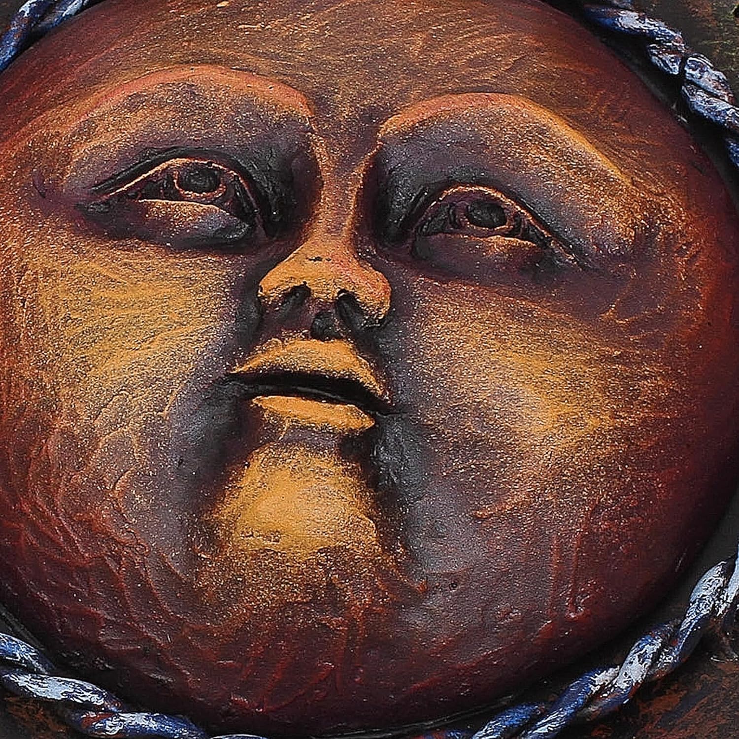 NOVICA Steel Wall Sculpture Sun in Brown from Mexico Or Gold Steelmetal Decor Art and Moon [15in H x 14.25in W x 3.5in D] 'Radiant Star in Brown'