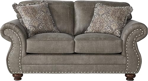 Roundhill Furniture Leinster - Asientos de amor, color gris