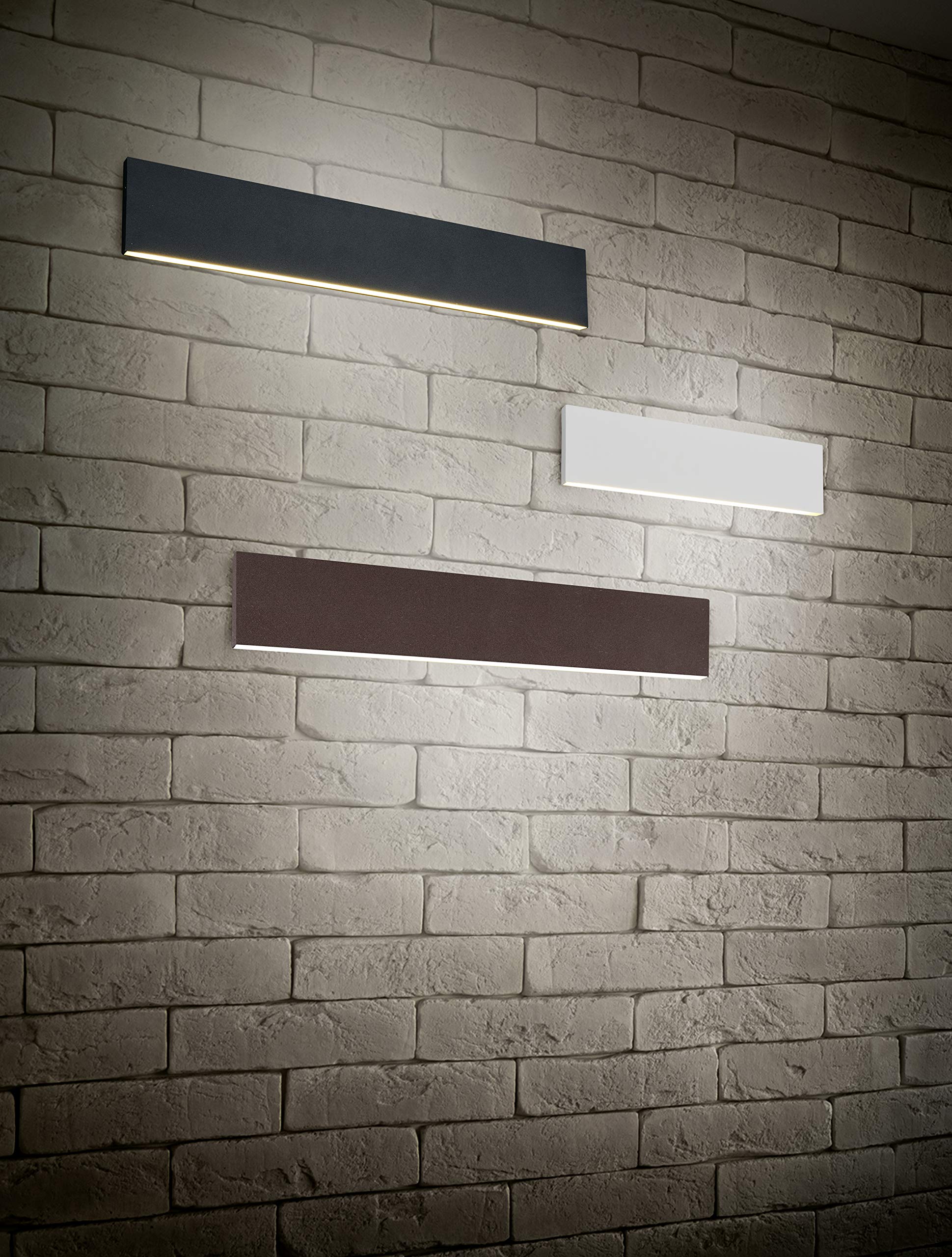 Trio Leuchten LED Wandleuchte Concha 225172931, Metall Weiß matt, inkl. 2x 6 Watt LED, Switch Dimmer, Breite 28cm