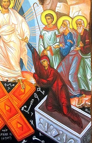 Miniatura 5 de Icono de madera griego cristiano ortodoxo de madera de la resurrección de Jesucristo / K4