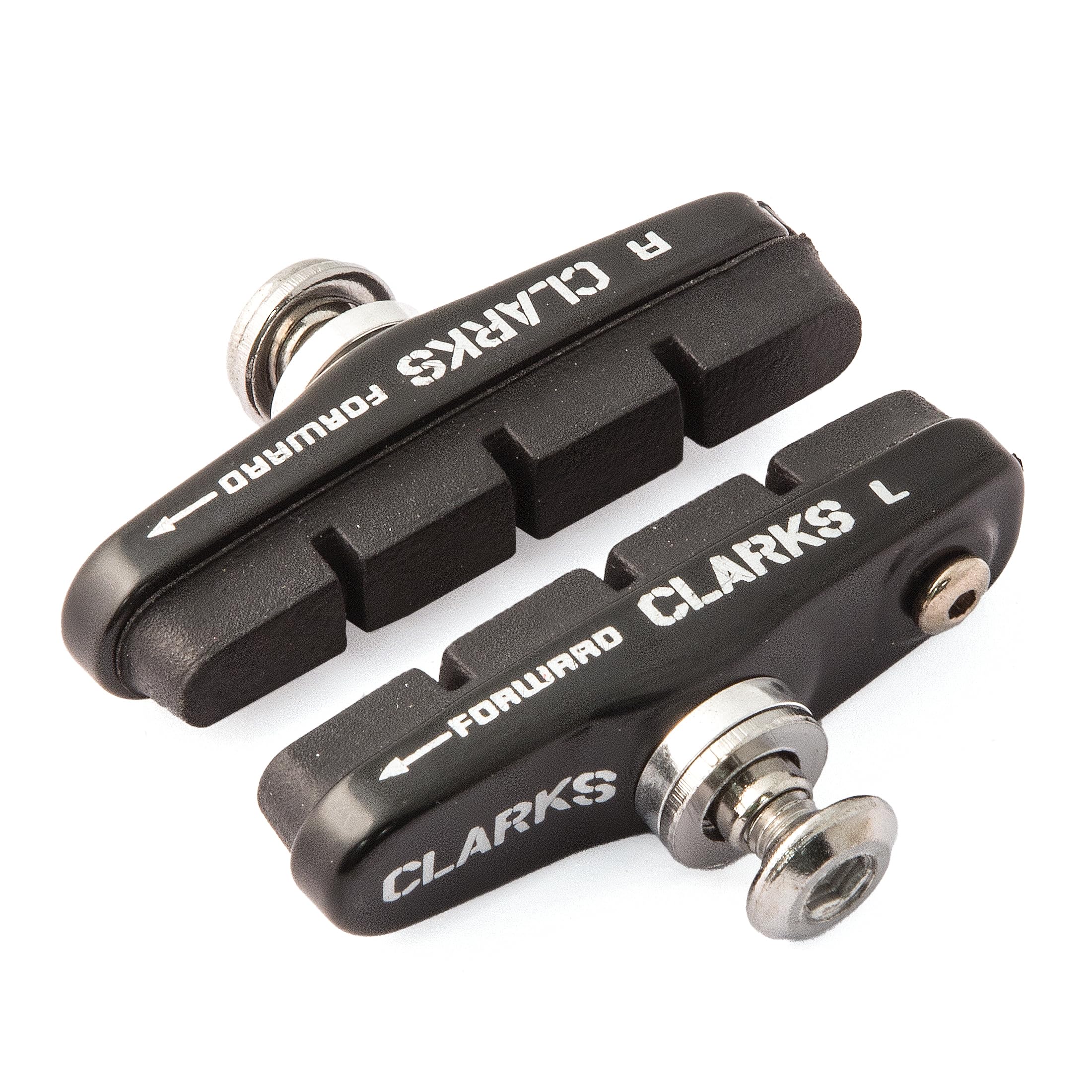 Clarks Cycle Systems CPS459 Road Elite Lightweight Wingless Alloy Carrier Interchangeable Brake Pads, Compatible with Campagnolo, Plus Extra Cartridge Pad Inset & Retaining Pins, 55mm