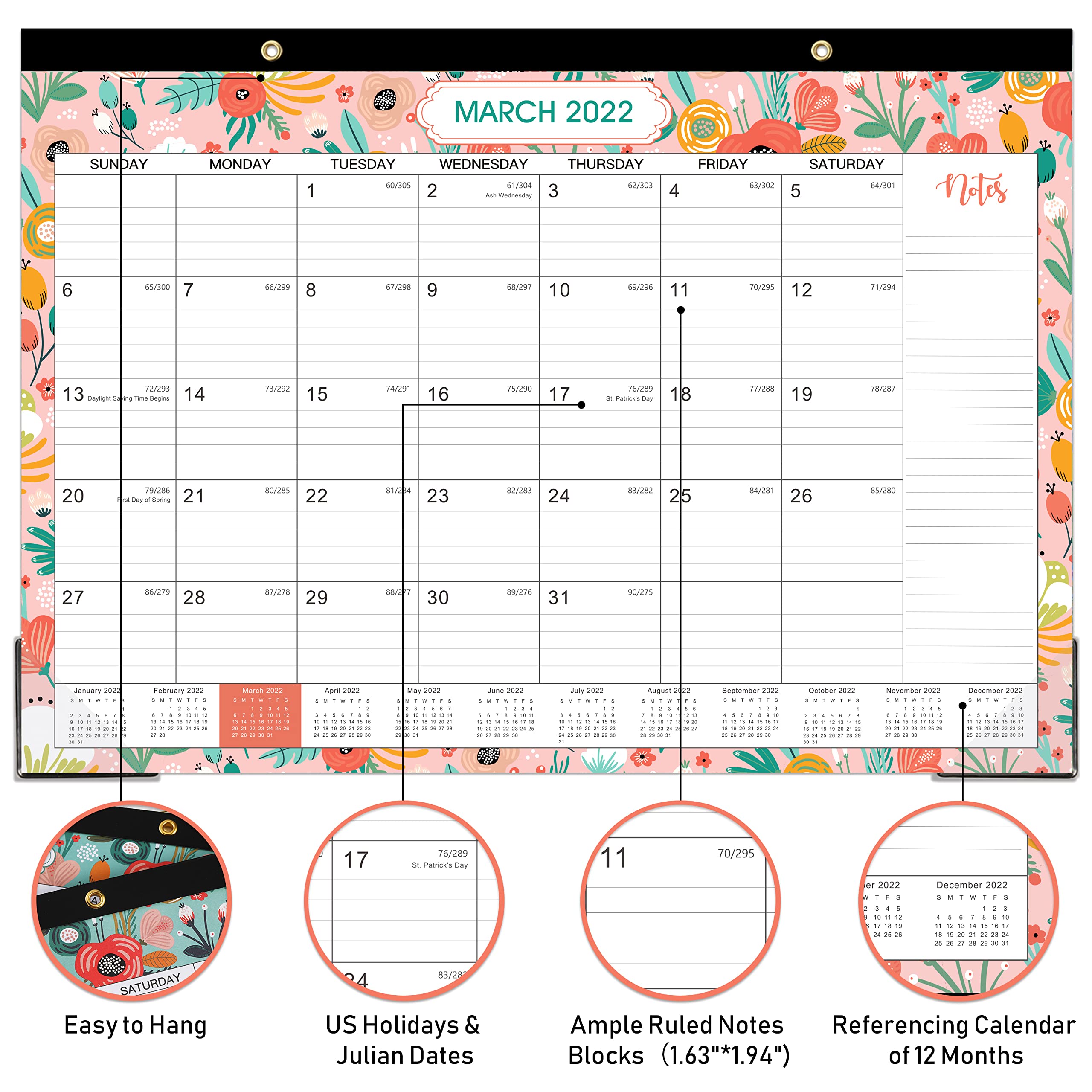 Buy 2022 Desk Calendar 2022 Desk/Wall Calendar, 12 Months Desk