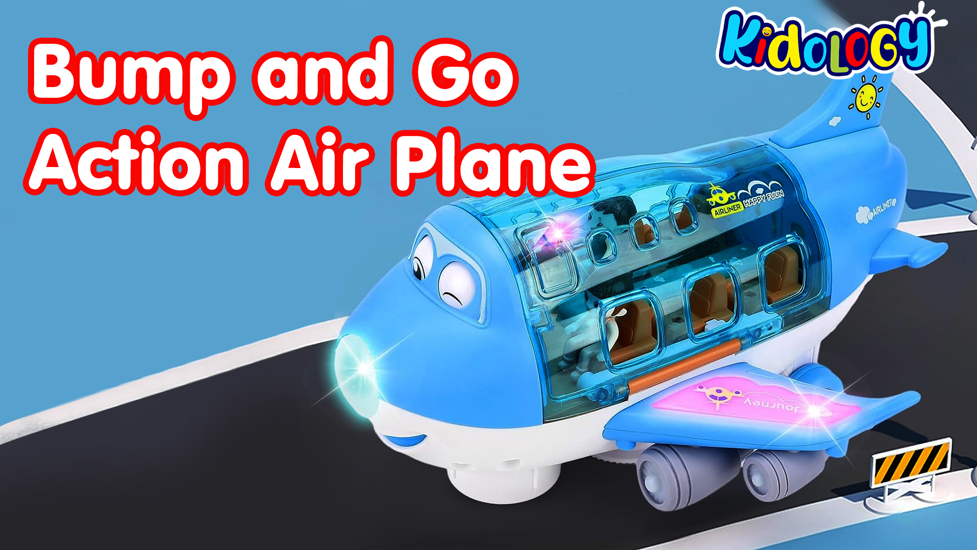 Kidology Airplane Toys for Kids | 360° Rotation, Bump and Go