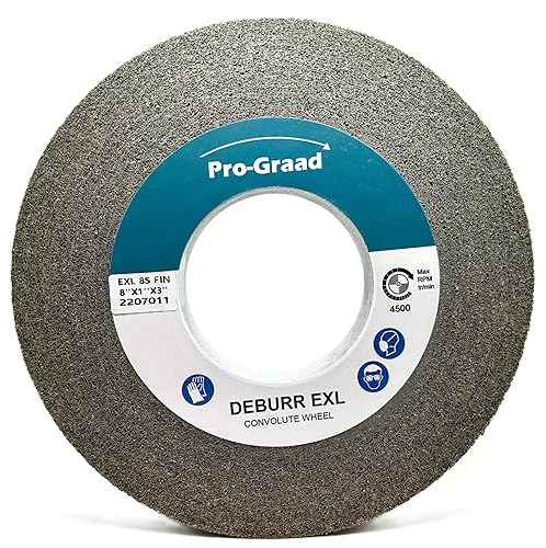 Miniatura 47 de EXL 09549 - Rueda de desbarbado, 6 x 1 pulgada x 1 pulgada fina, carburo de silicio, rueda de desbarbado, acabado y pulido de metal, convoluto, 09549