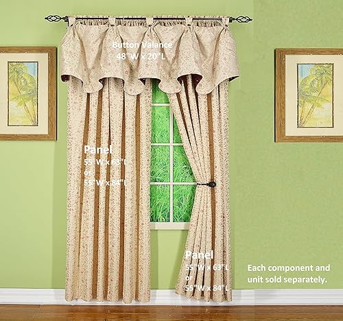 Vista 46 de Today's Curtain Lexington Panel 55 pulgadas de ancho x 84 pulgadas de largo, crudo/salvia