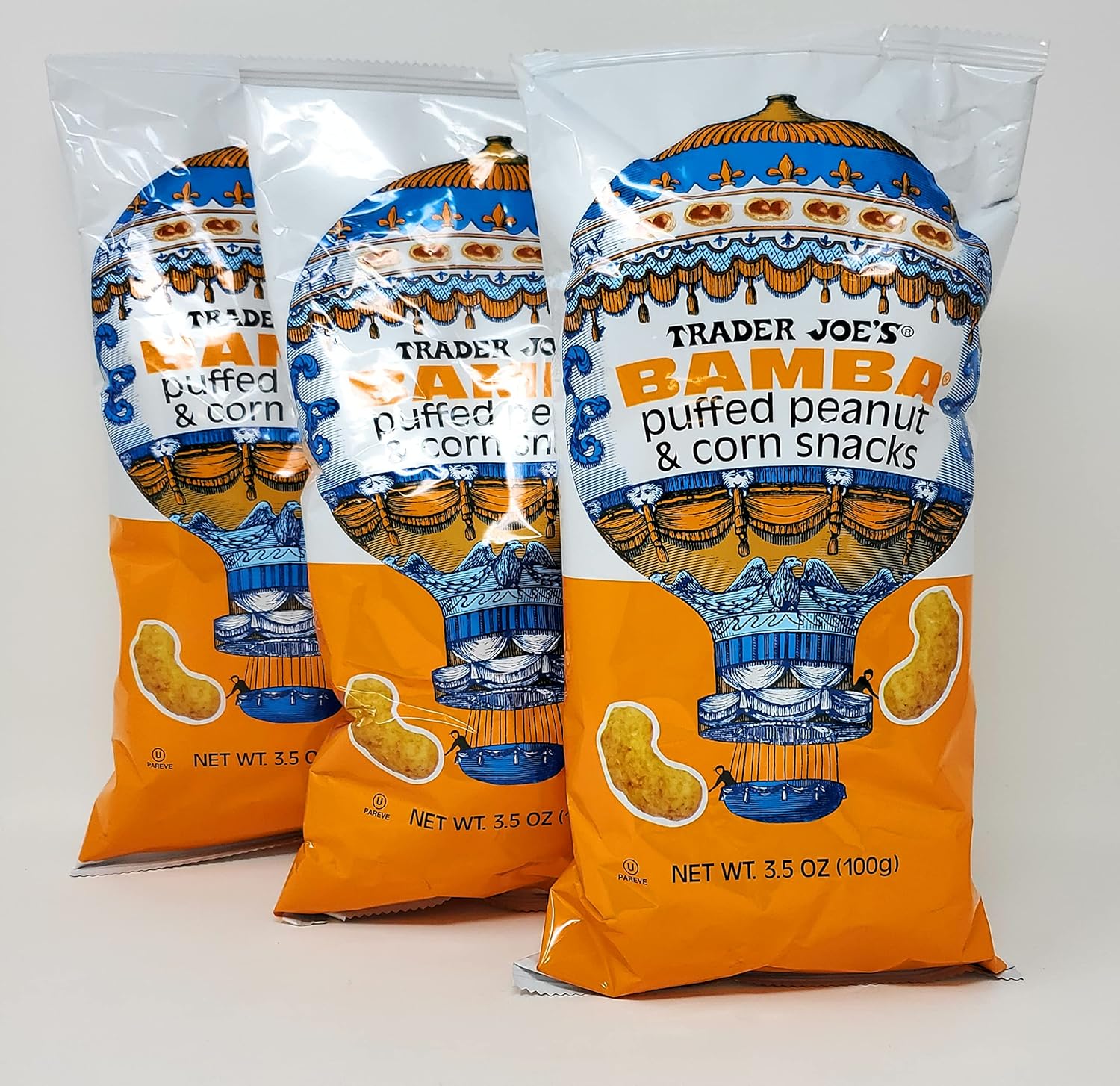 Trader Joe's Bamba Puffed Peanut & Corn Snacks Net Wt. 3.5