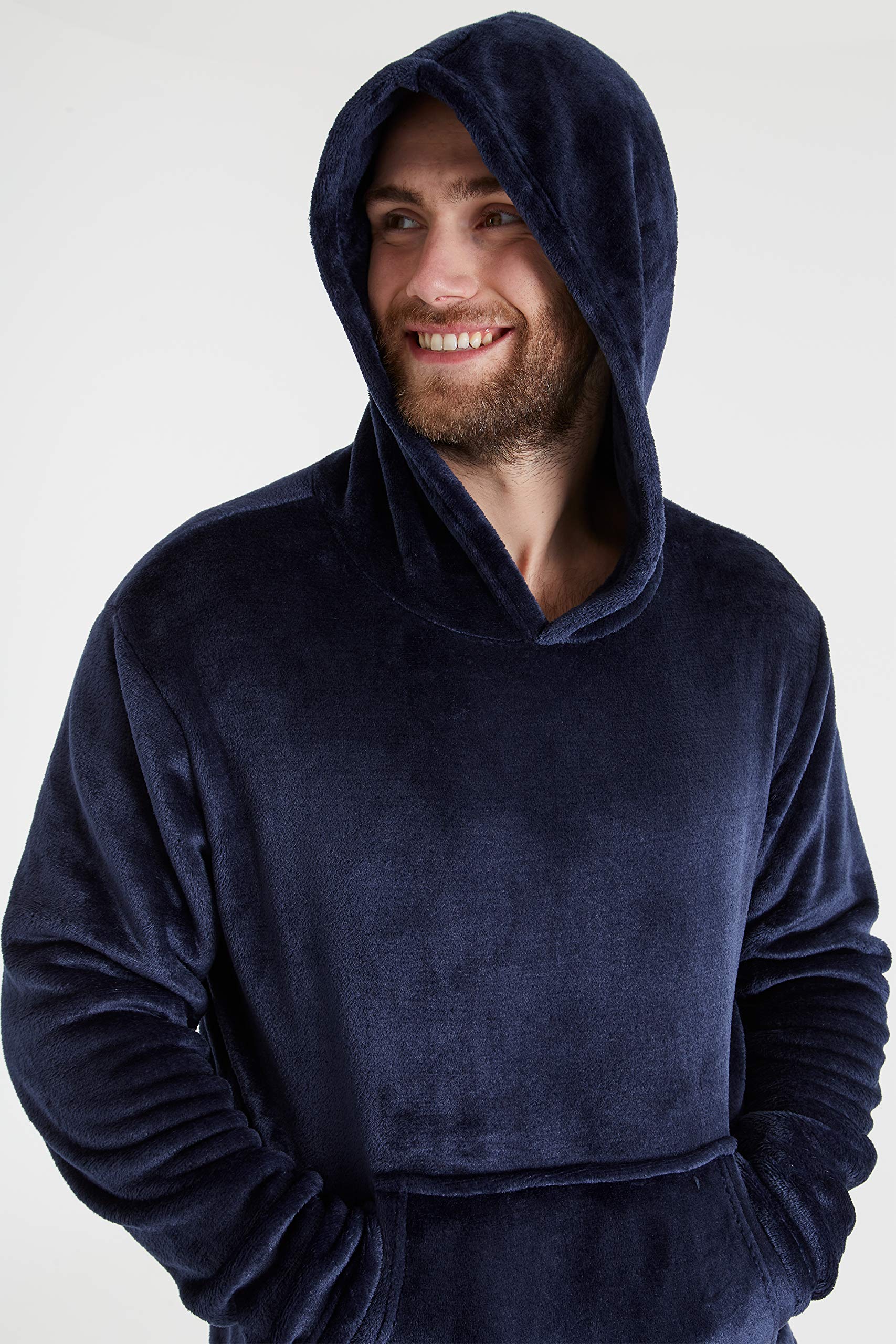 CityComfort Pigiama Uomo Invernale Pile Caldo con Cappuccio, Pigiami Due Pezzi Lunghi M - 2XL, Idee Regalo di Natale