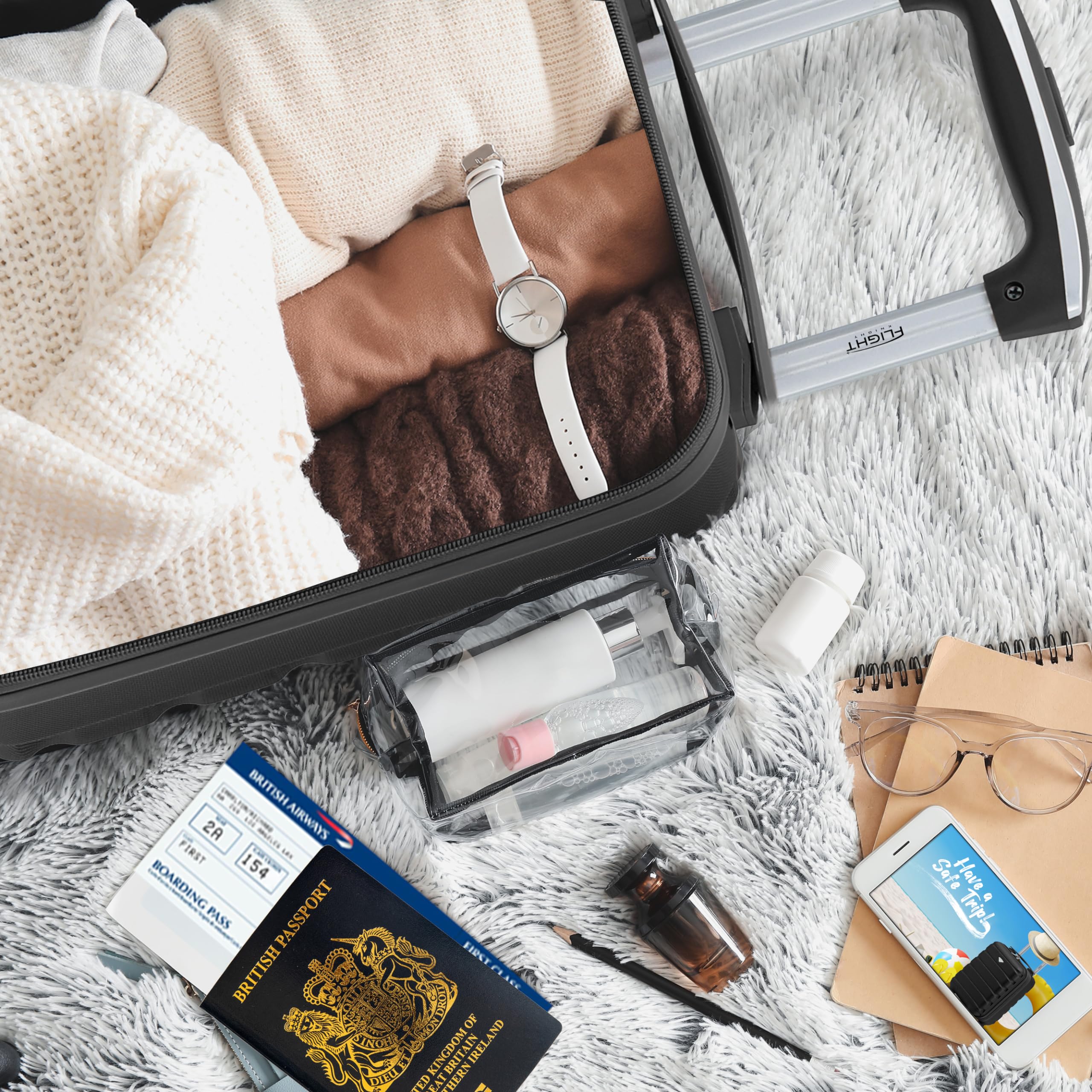 Flight Knight Set di 3 Valigia Rigida Leggera Per Bambini Con 4 Ruote Approvata Senza Ulteriori Costi Per Easyjet, Ryanair E Molte Altre - Bagaglio a Mano Cabina Per Bambini Bagaglio a Mano 40x20x25