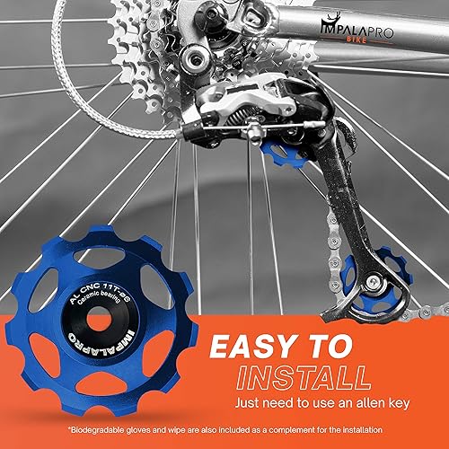 Miniatura 5 de Juego de 2 ruedas de cerámica para jockey de 11t  Polea de desviador  Shimano Jockey Wheels 11 Speed  Polea Sram