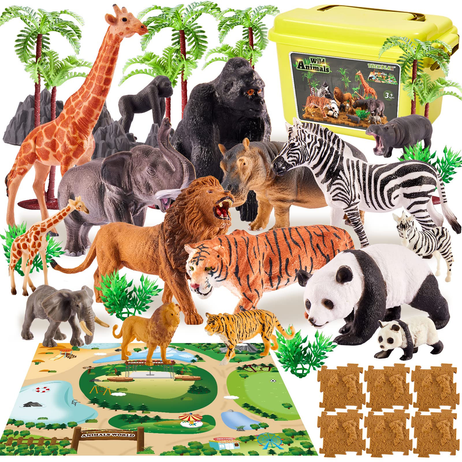 Buy TOEY PLAY Wild Animal Figures Set Toys for Kids, Jungle Animals Zoo