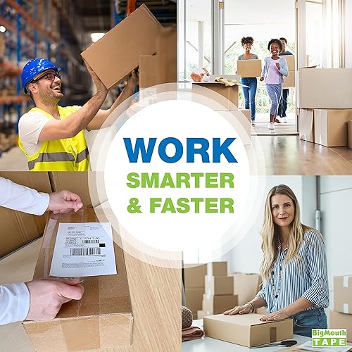 Miniatura 4 de Cinta de embalaje transparente resistente, 4 pulgadas x 145 yardas (435 pies), diseñada para embalaje, envío y correo, adhesivo fuerte y duradero