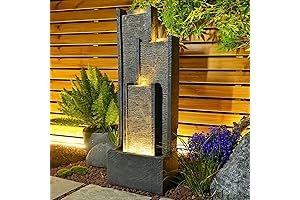 Lush Oasis: Water Wall Fountain Indoor Modern Cascading Floor-Standing