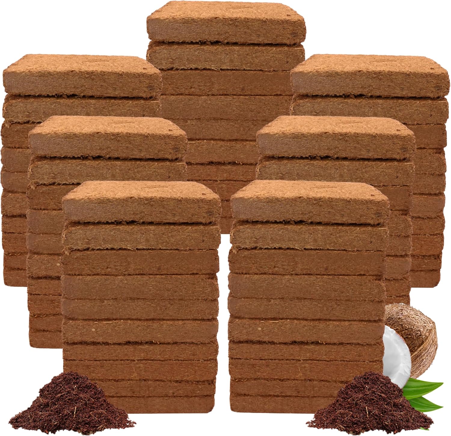 Coco Bliss Coco Coir Bricks (250gm Bricks, 70-Pack) - Organic Coco Coir for Plants - OMRI-Listed Coconut Coir for Plants - Coconut Coir Bricks - Coco Peat for Plants, Garden Soil, & Organic Mulch