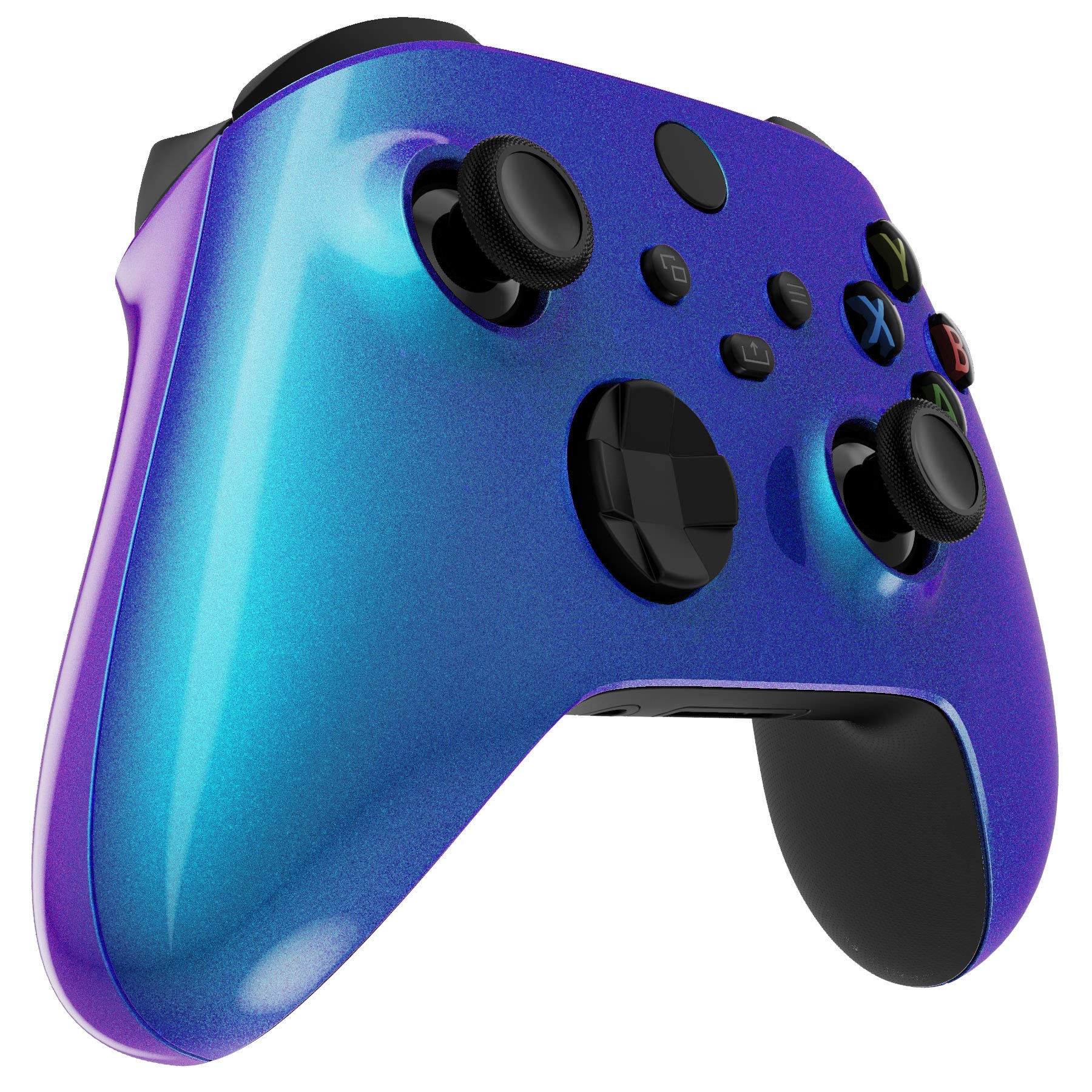eXtremeRate Side Rails Grips Shell for Xbox Series X & S Controller, Scarlet Red Chameleon Purple Blue Custom Accessories Back Panels Faceplate for Xbox Core Wireless Controller [Controller Excluded] — view 4