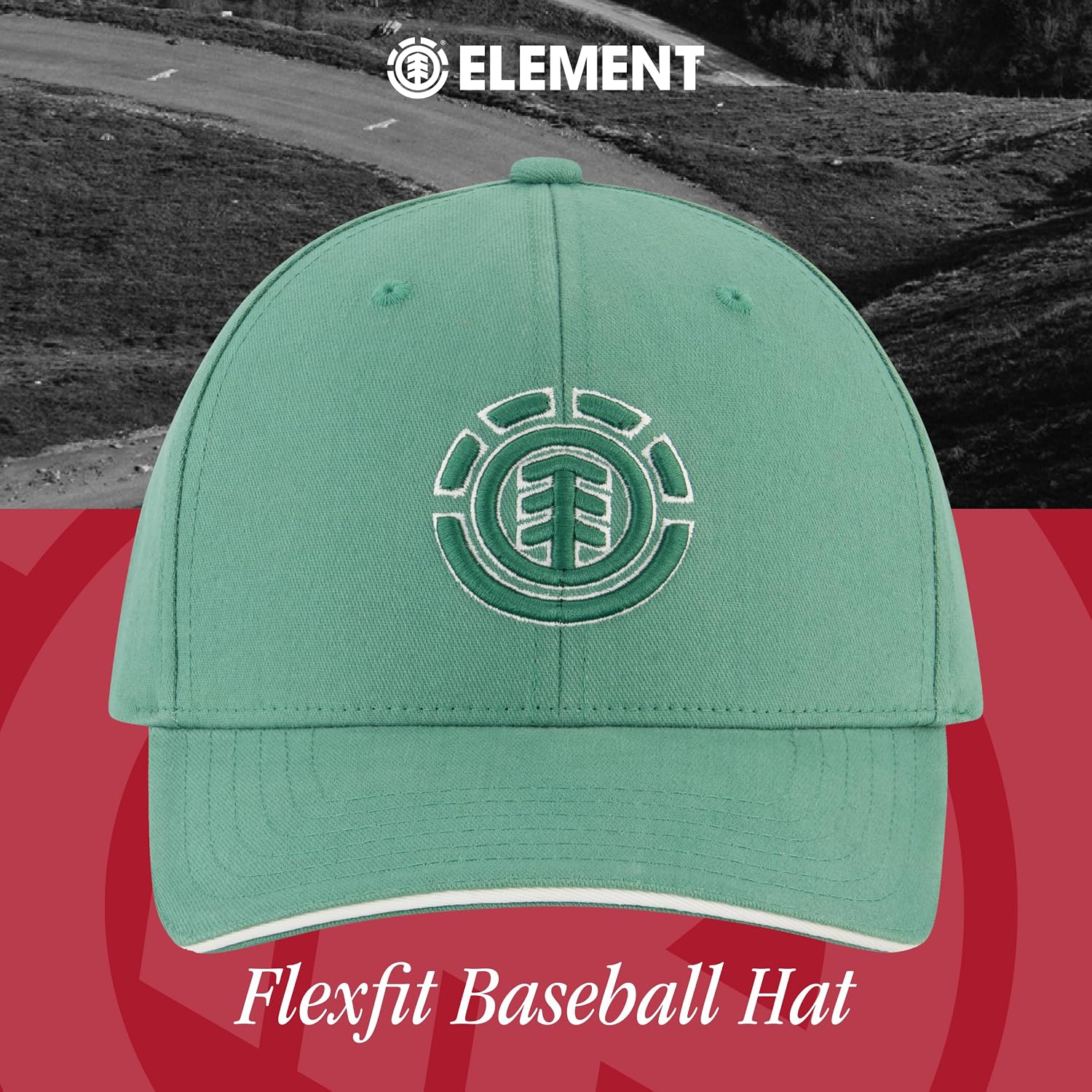 Element Unisex Adult Element Baseball Hat, Adult Flex Fit Active Sport Cap with Curved Brim