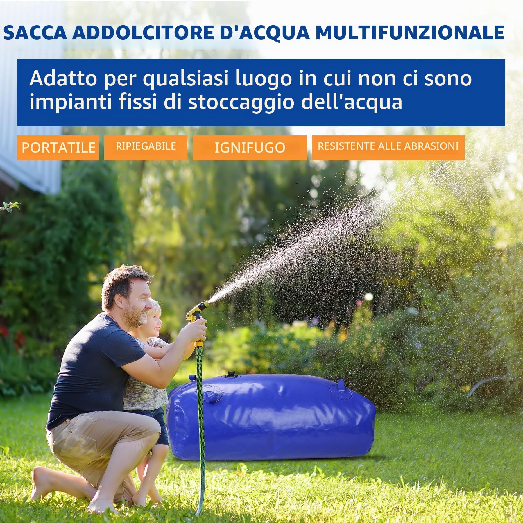 Contenitori di Stoccaggio per Vescica d'Acqua da 110L, Serbatoio d'Acqua Portatile Pieghevole Borsa per Acqua Dolce di Grande Capacità, Resistenza alla Siccità, Prevenzione Incendi