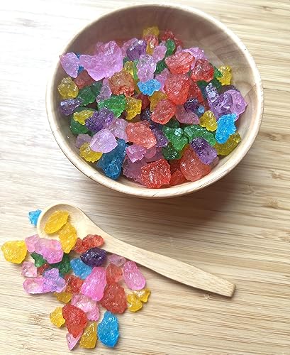 Miniatura 6 de SweetGlob Gemas grandes de caramelo de azúcar de roca antiguas, cristales de roca de azúcar en trozos (sabores surtidos, 1 libra)