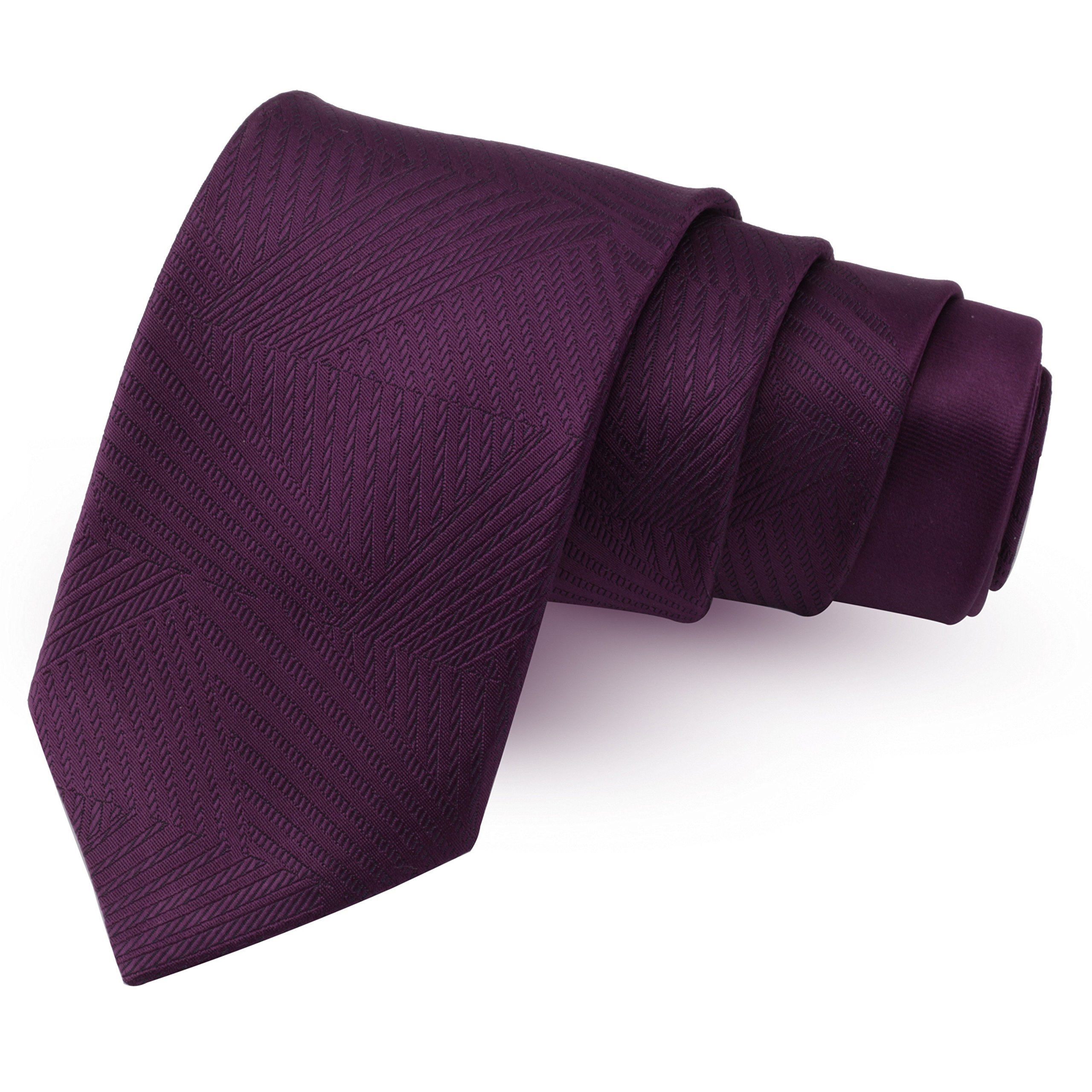 peluche Geometric Dark Purple Colored Microfiber Necktie for Men-picture-15