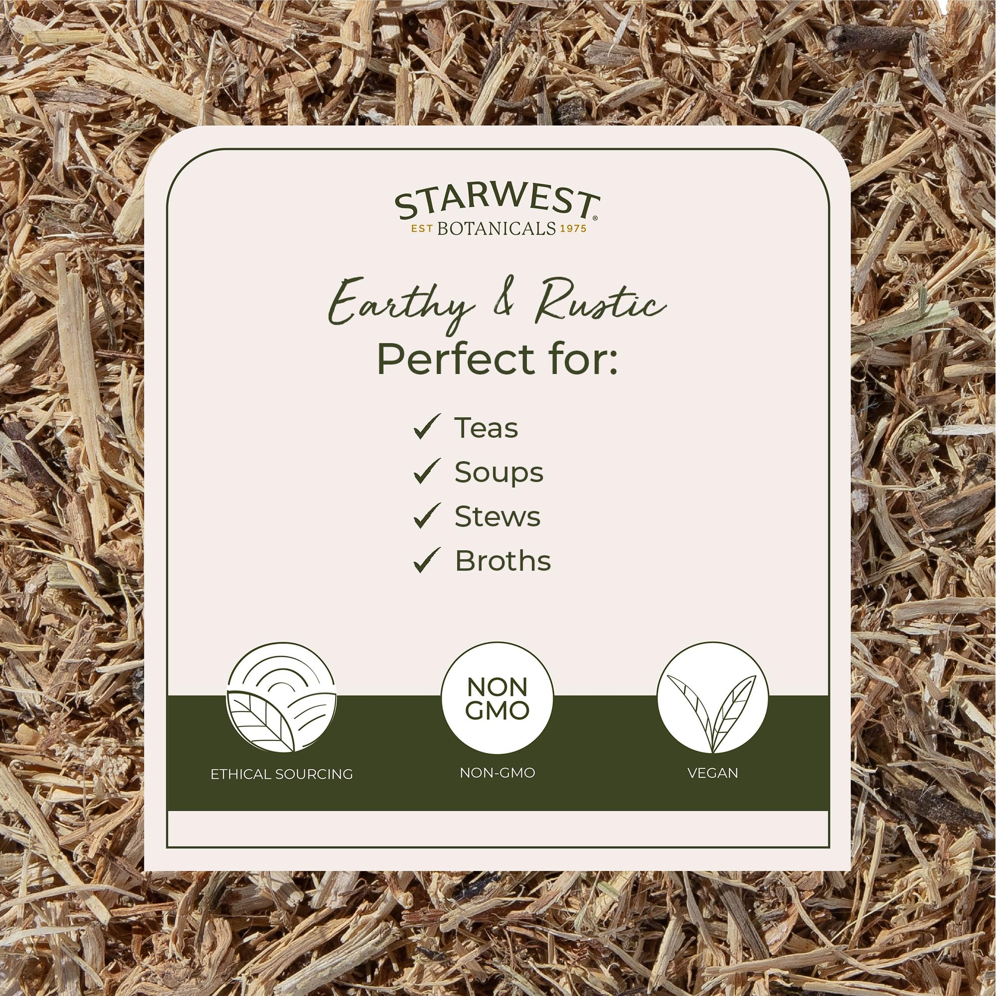 Starwest Botanicals Nettle Root Organic - Dried Stinging Nettle Root, Loose Leaf Herb for Tea, Soups, Stews, & Broths, Urtica Dioica, Cut & Sifted, Certified Kosher, Non-GMO - Bulk 1 lb Bag — Amazon image 3