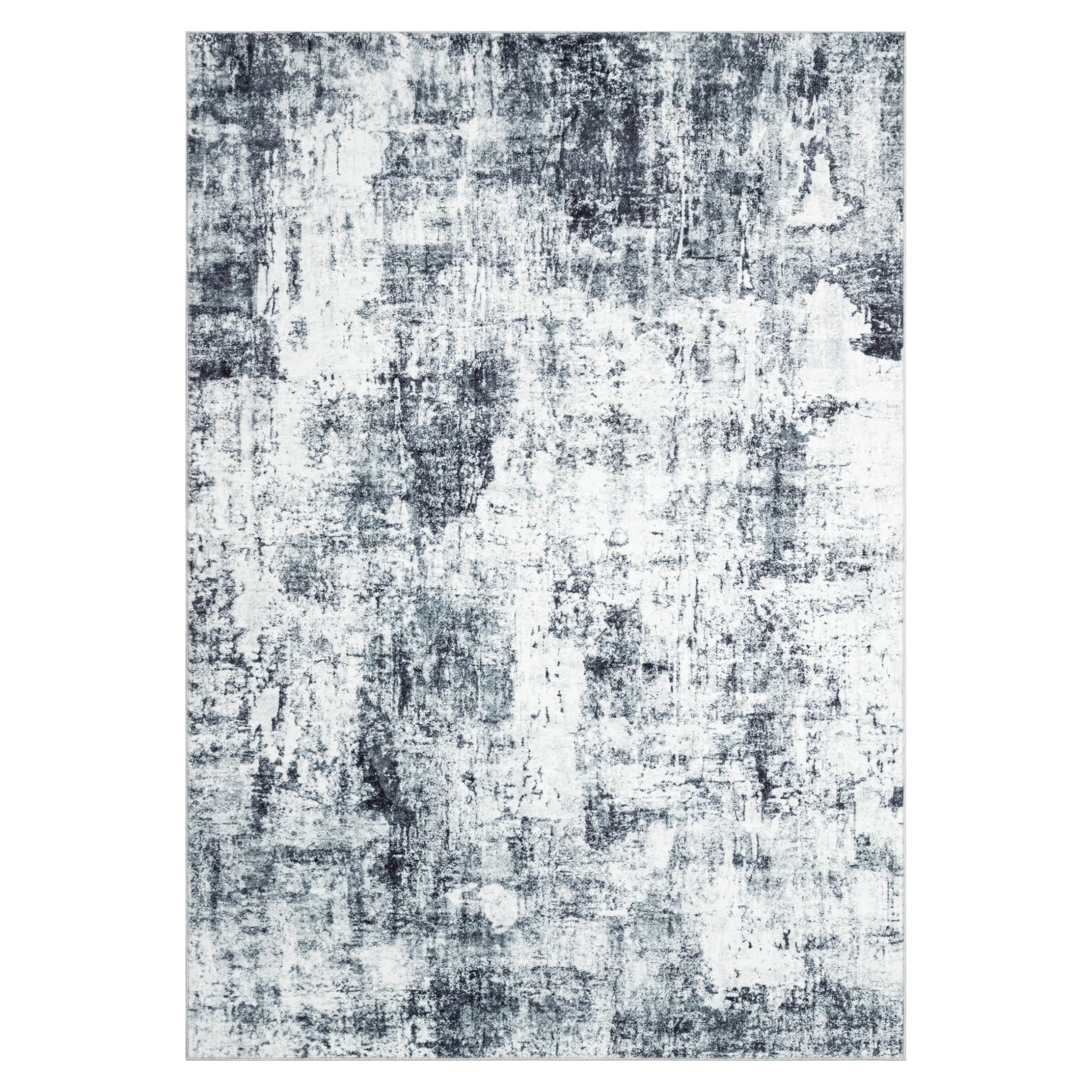 TAPISO Bari Alfombra Motivo Abstracto Difuminado Azul Gris Oscuro - Alfombra Impresa con Base Antideslizante Salón Dormitorio Diseño Moderno Öko-Tex 120 x 170 cm