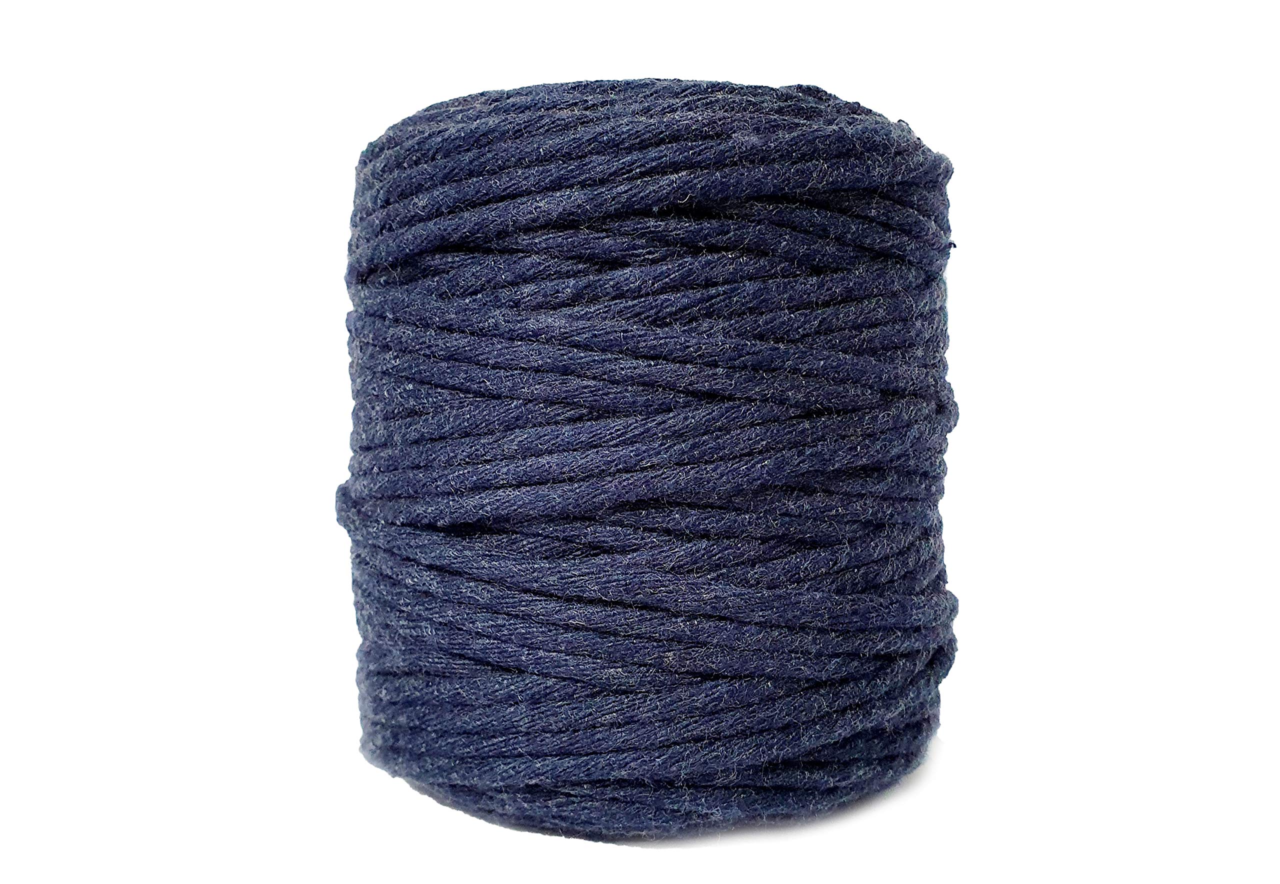 Makramee Garn Navy blau 5mm 100M Baumwollkordel Baumwollgarn Natur Macrame für DIY Dekorieren Natürliche Handwerk Wandbehang Stricken Basteln