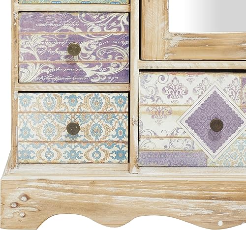 Miniatura 5 de Deco 79 Joyero rectangular de madera, 18 x 6 x 16 pulgadas, marrón claro