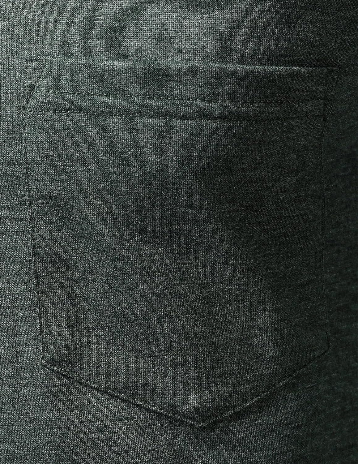 LucMatton Men's Lightweight Henley Shirt Casual Stretch Slim Fit Long Sleeve T-Shirt with Pocket - Image 5