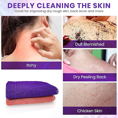 Miniatura 3 de Nidole 2 esponjas africanas de red - esponja corporal africana larga exfoliante, limpiador corporal de ducha, limpiador de espalda más suave para