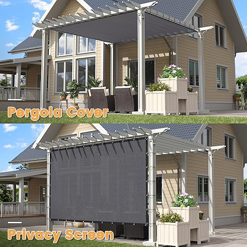 Miniatura 5 de VICLLAX - Sombra Tela para el sol, pantalla de privacidad con ojales para patio, jardín, pérgola, toldo, 8 x 10 pies, moca.