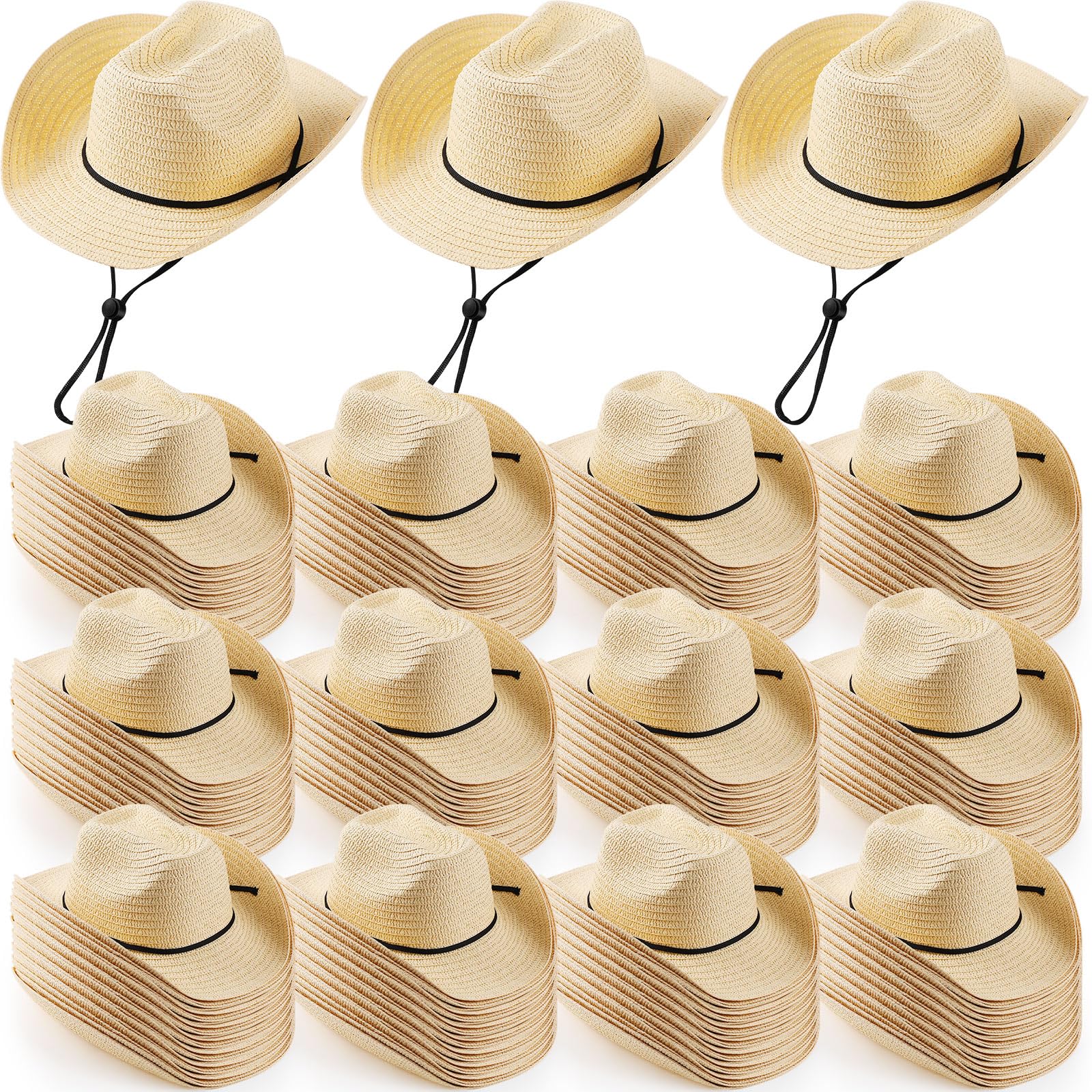 Unittype Adult Straw Cowboy Hat Bulk Western Party Pack