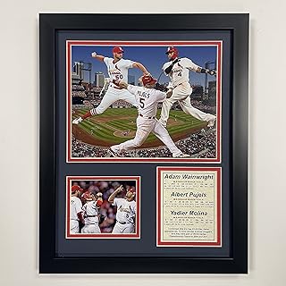 Legends Never Die St. Louis Cardinals | The Big 3 | Molina - Wainwright - Pujols | 12"x15" Framed Photo Collage