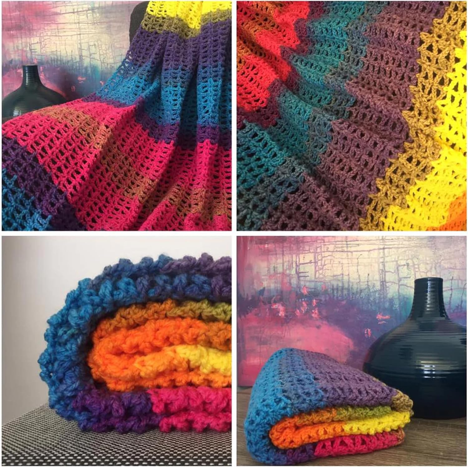 Estako Cake (4 Cake Pack) 100% Acrylic Multicolor Yarn, DK - Light Worsted #3 for Crochet and Knitting (4 x 3.5 Oz) / (4 x 394 Yds) (Color - 329)