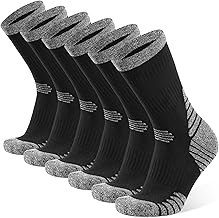 YOJOOM Mens Socks 9-12 6-9 Cushioned Work Socks Black Walking Socks for Men Crew Athletic Socks for Outdoor Hiking Trainer Running