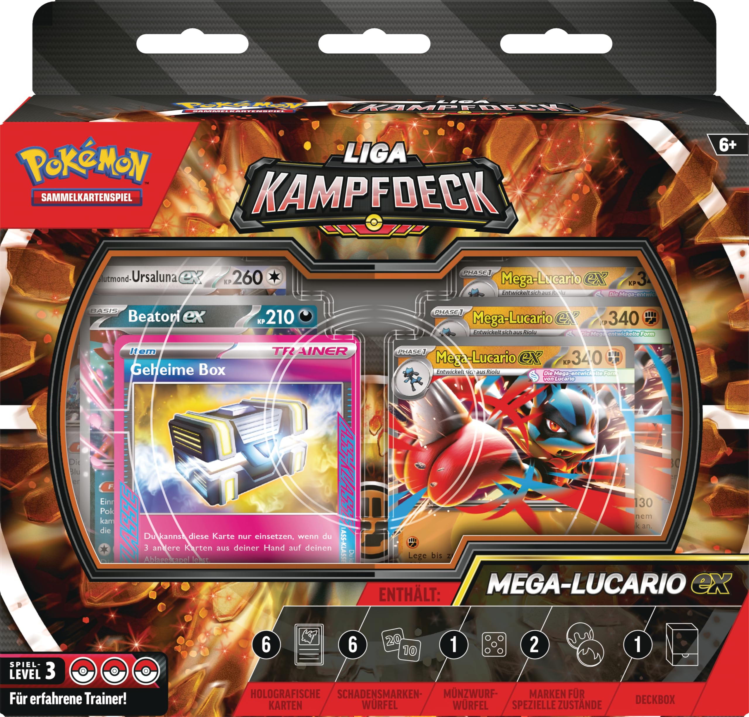 Pokémon-Sammelkartenspiel: Liga-Kampfdeck Mega-Lucario-ex (1 sofort spielbares 60-Karten-Deck mit Mega-Lucario-ex)