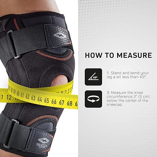 Miniatura 5 de Shock Doctor Rodillera 870, soporte de rodilla para estabilidad, inestabilidad menor de rótula, lesiones de menisco, esguinces de ligamentos menores