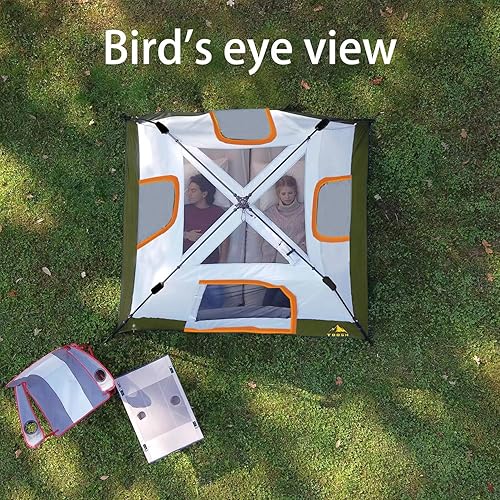 Miniatura 6 de Tienda de campaña para 34 personas con 1 puerta, 4 ventanas y ventilación mejorada, instalación instantánea, impermeable, 8 x 8 x 67 pulgadas, tela