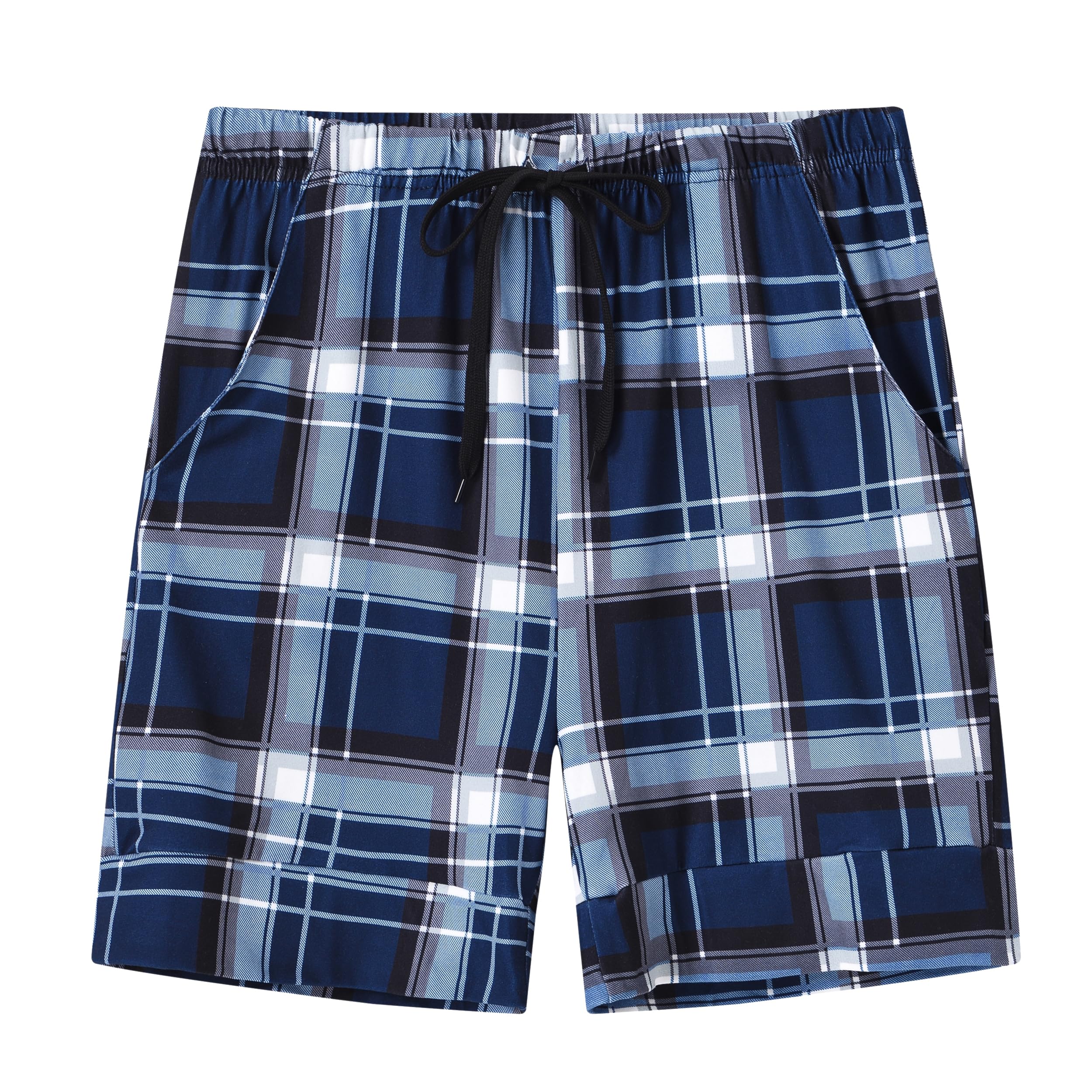 MoFiz Jungen Schlafanzug Kurz Kinder Pyjama-Set Weich Niedlich Kurzarm Shirt und Karierte Schlafhose Kurz Hausanzug Set Größe 128 bis 176