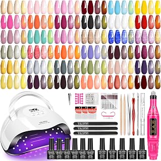 NAILPOLISHKIT Gel Nail Polish Kit with UV Lamp & Nail Drill - 36 Colors, Top Coats, Tools for At-Home Manicures