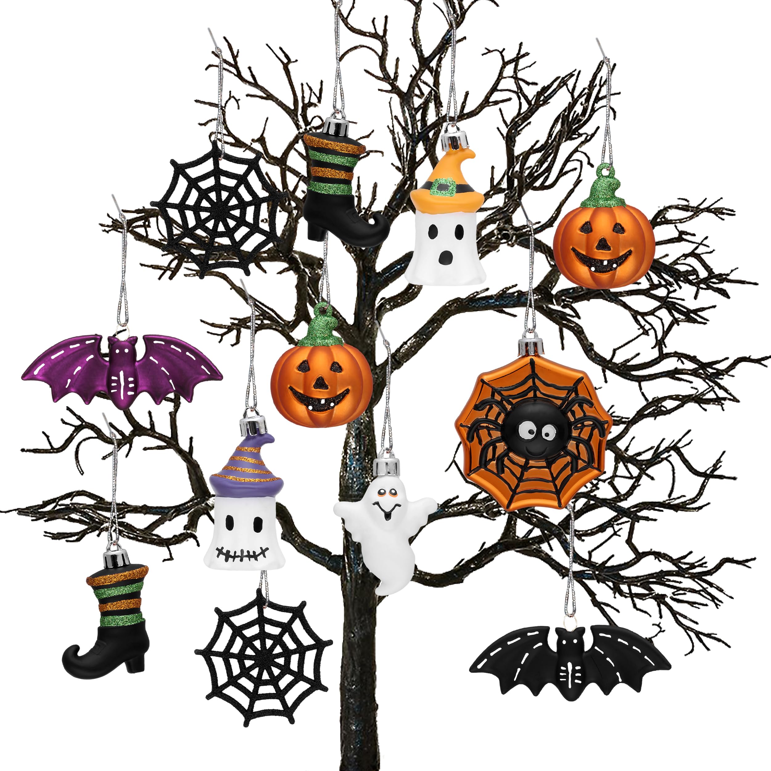 Valery Madelyn 20pcs 5.5-10cm Halloween Decorations,Orange & Purple