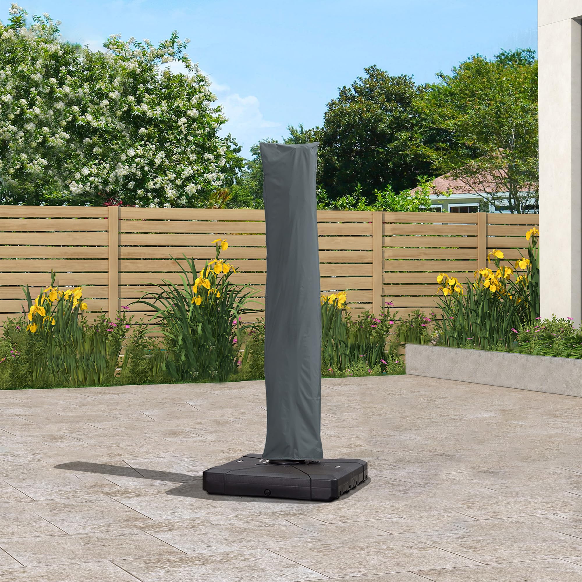 PURPLE LEAF Copertina ombrellone da giardino UV resistente con cerniera e bastone
