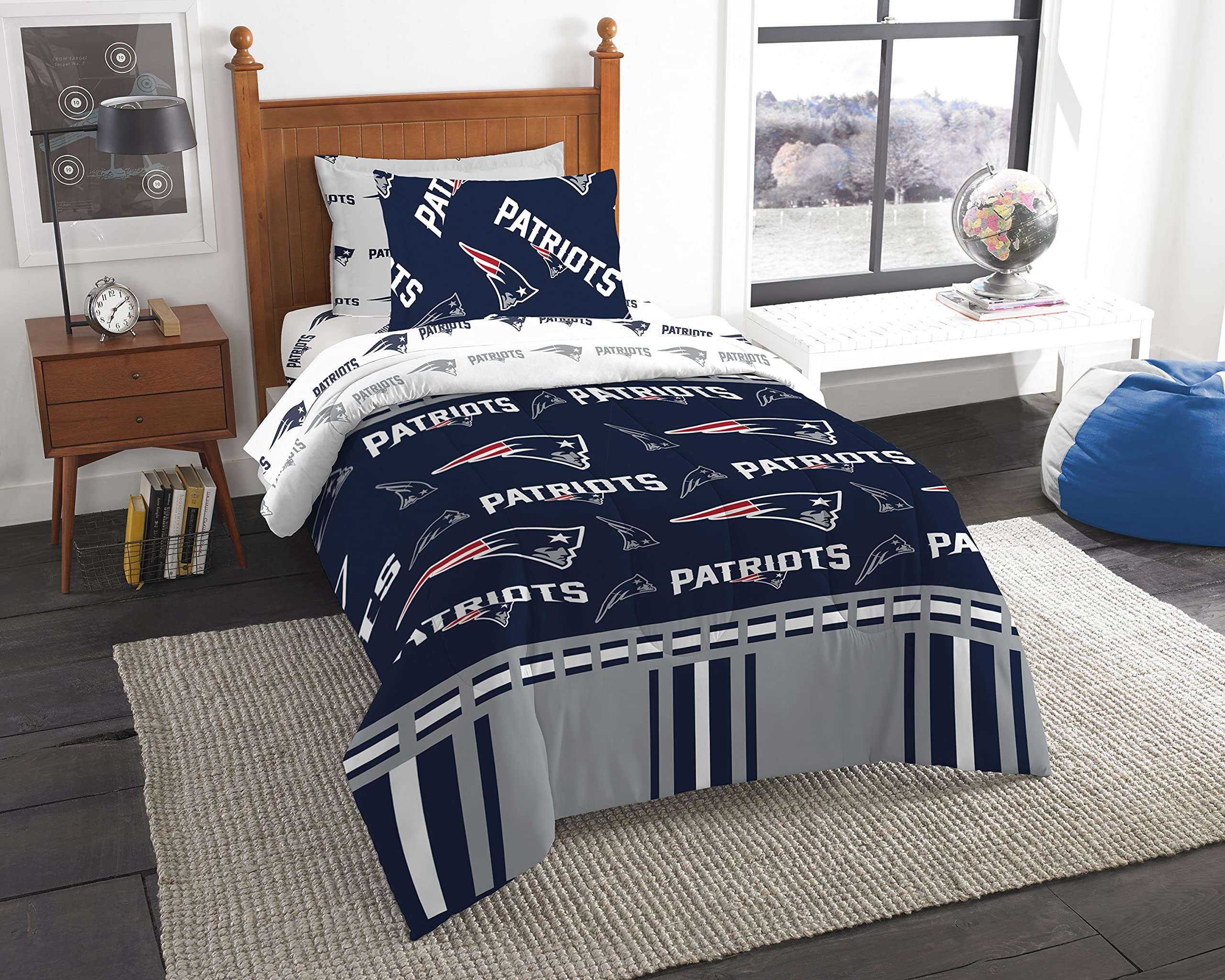 Northwest NFL New England Patriots Bed in a Bag Set, Twin, Rotary