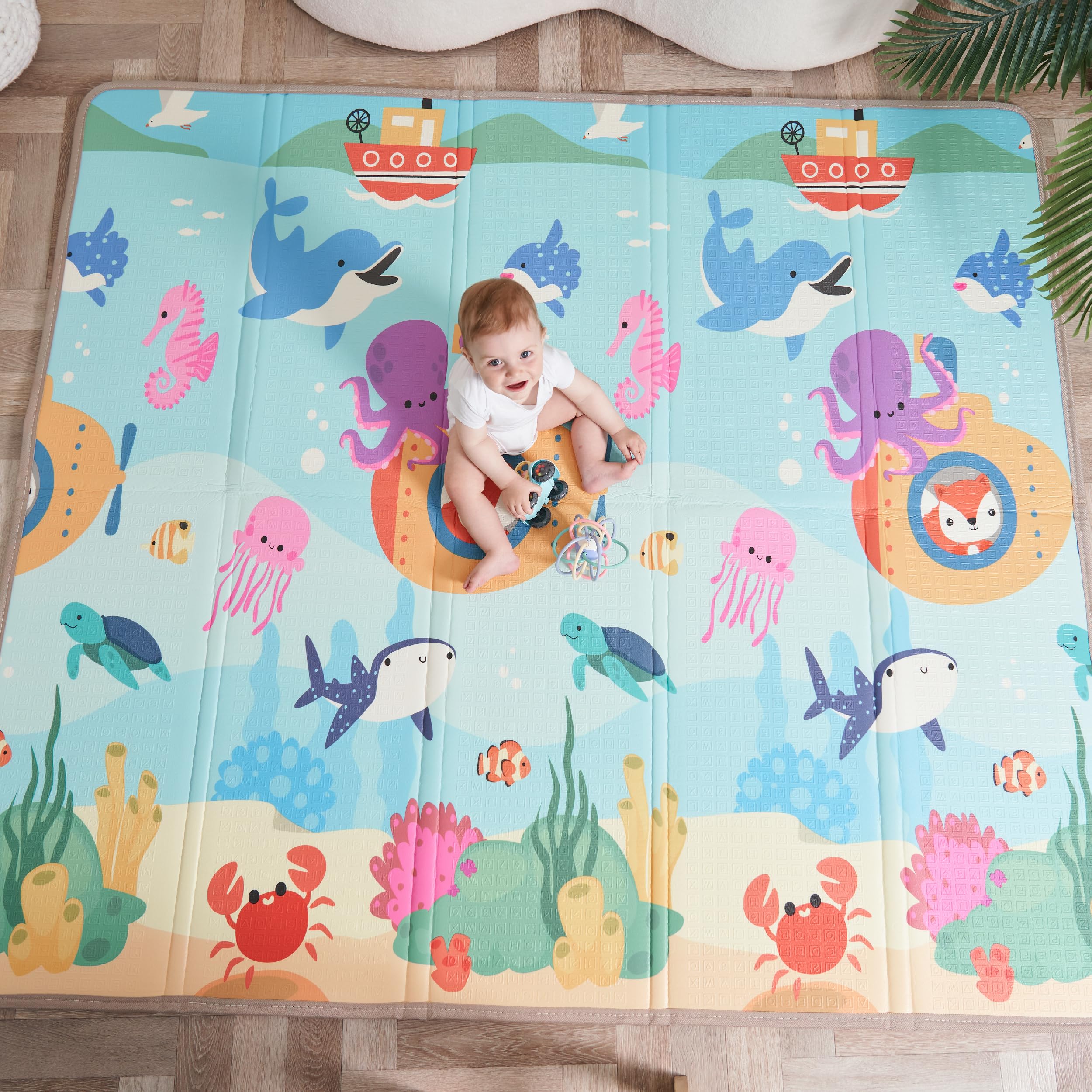 SUPERBE BEBE Tappeto Per Bambini e Neonati Reversibile e Non Tossico, Pieghevole e Impermeabile in Schiuma Per Bimbi. Per la Camera del Bambino o della Bambina. Grande Formato Regalo Bambino