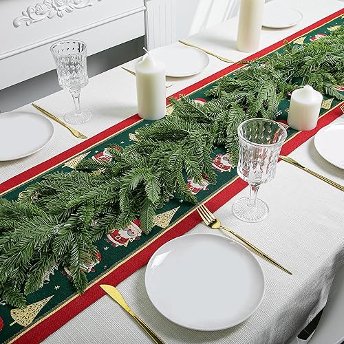 Vista 6 de Watayo 2 guirnaldas de pino Norfolk de tacto realista, guirnalda de Navidad artificial realista de 4.9 pies para manto, guirnaldas de cedro de pino