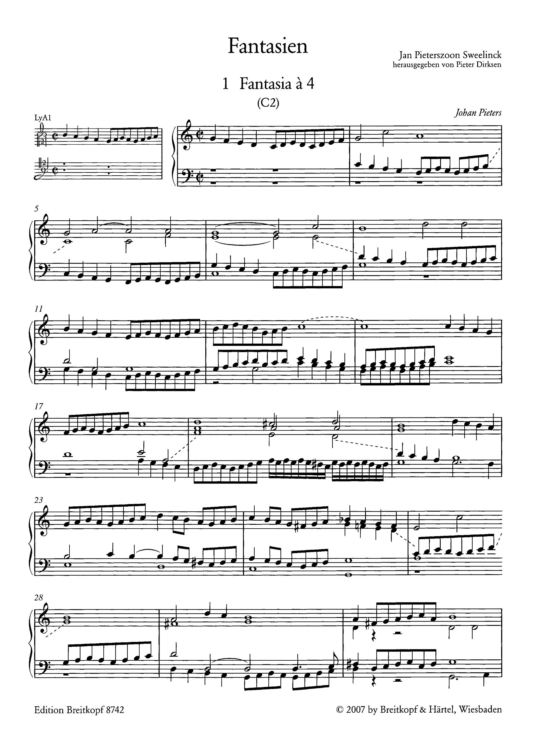 Sämtliche Werke für Tasteninstrumente Band 2: Fantasien - Breitkopf Urtext (EB 8742)