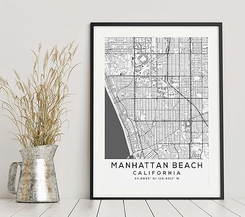 Miniatura 6 de Mapa de Manhattan Beach, California, Light 2 (16x20)