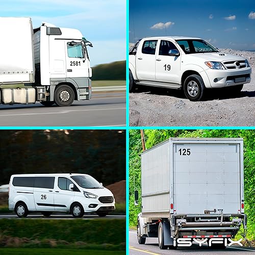 Miniatura 5 de iSYFIX Calcomanías de vinilo negro con el número 7 (siete), paquete de 6 calcomanías autoadhesivas de 7 pulgadas, calcomanías troqueladas y