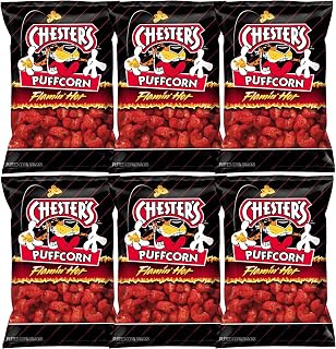 Chestes Flamin Hot Puffcorn, 2 oz, Pack of 6