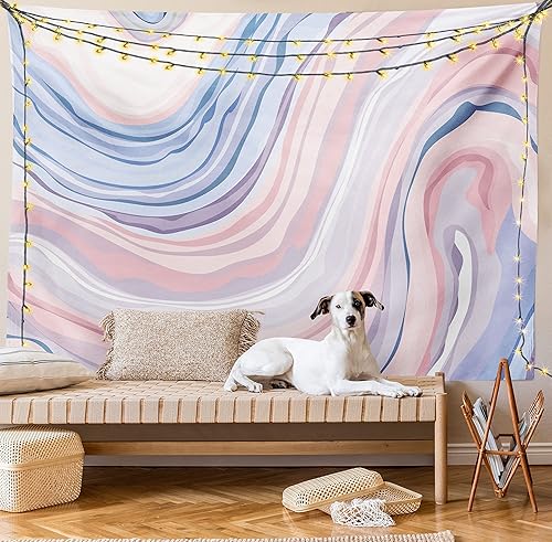 Miniatura 8 de Lunarable Tapiz abstracto, tonos pastel abstractos en movimiento, cristal de cuarzo inspirado en minerales, imagen de arte moderno, decoración de